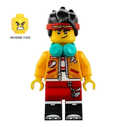 LEGO Minifigure - Monkie Kid - Open Jacket, Headphones, Smirk / Angry (2020) [MONKIE KID]