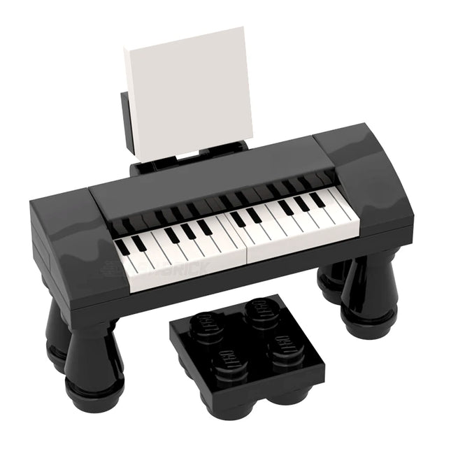 LEGO "Keyboard Piano" - Stand and Stool, Black [MiniMOC]