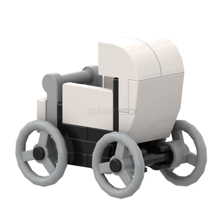 LEGO "Baby Bassinet Pram" - Buggy/Pushchair, Black/White [MiniMOC]