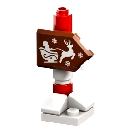 LEGO "Christmas Sign Post" - Santa, Sleigh and Reindeer [Christmas]