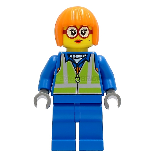 LEGO Minifigure - Shirley Keeper - Blue Jacket, Safety Vest [CITY]