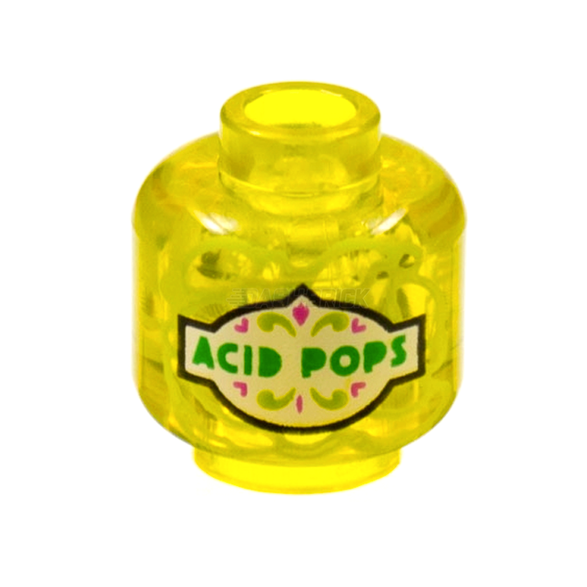 LEGO Minifigure Accessory - "ACID POPS" Candy Tin, Trans-Yellow [28621pb0030]