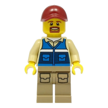 LEGO Minifigure - Male, Rescue Worker, Cap, 'RESCUE', Beard (2021) [CITY]