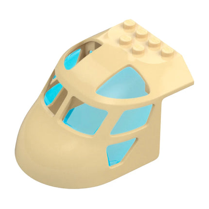 LEGO Aircraft Fuselage Forward Top Curved + Glass 6 x 8 x 4, Tan/Trans-Light Blue [11293 + 11297] 6346111 6592890