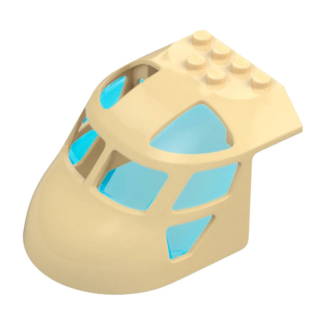 LEGO Aircraft Fuselage Forward Top Curved + Glass 6 x 8 x 4, Tan/Trans-Light Blue [11293 + 11297] 6346111 6592890