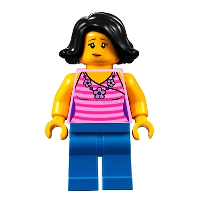 LEGO Minifigure - "An" Black Hair, Pink/Flower Top, Female [NINJAGO]