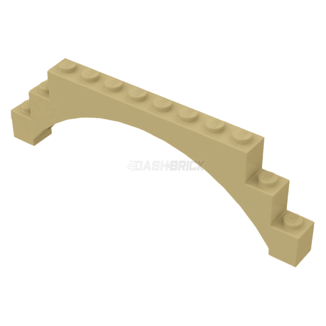 LEGO Brick, Arch 1 x 12 x 3, Raised Arch with 5 Cross Supports, Tan [18838]