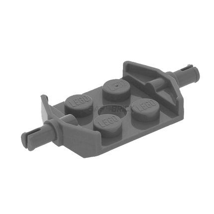 LEGO Plate, Modified 2 x 2, Wheels Holder Wide and Hole, Dark Grey [6157] 4210909
