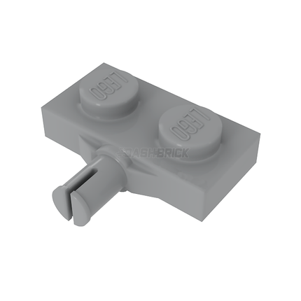 LEGO Plate, Modified 1 x 2 with Wheel Holder, Light Grey [21445] 6125569