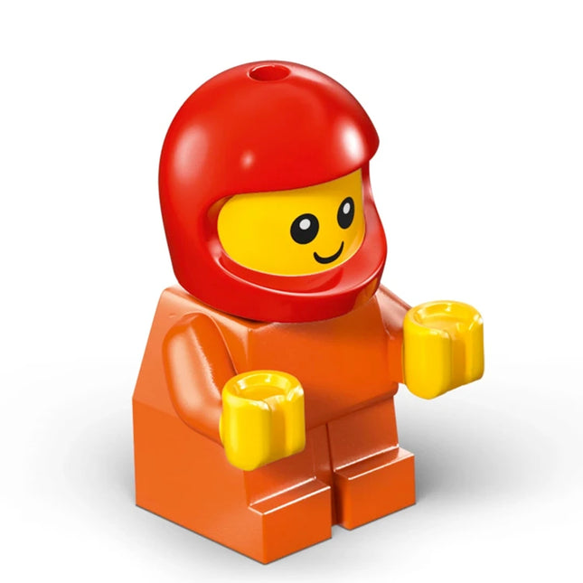 LEGO Minifigure - Driver Junior Baby, Reddish Orange Body, Red Helmet (Construction Worker) [CITY]