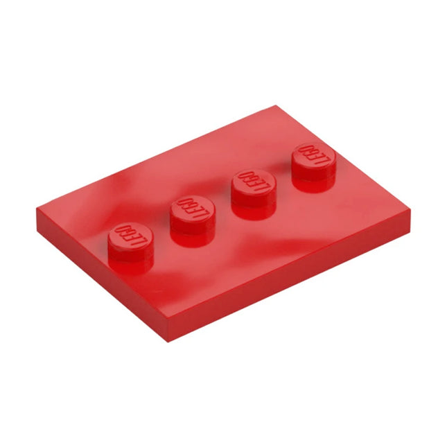 LEGO Tile, Modified 3 x 4 with 4 Studs in Center, (Minifigure Baseplate / Stand), Red [88646] 6250570