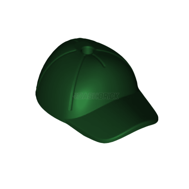 LEGO Minifigure Part - Hat, Baseball Cap, Short Curved Bill with Seams, Dark Green [11303]