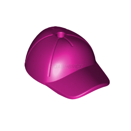 LEGO Minifigure Part - Hat, Baseball Cap, Short Curved Bill with Seams, Dark Pink [11303]