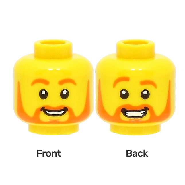 LEGO Minifigure Part - Head, Orange Eyebrows and Beard, Duel Smile [3626pb3044] 6395411