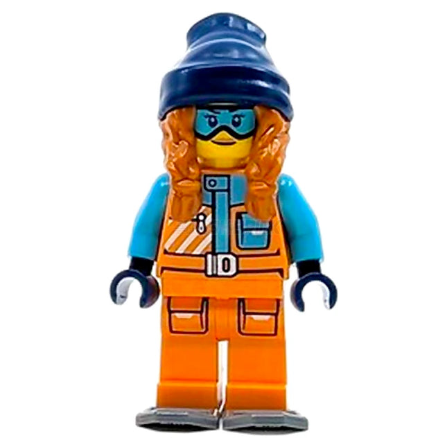 LEGO Minifigure - Female, Arctic Explorer, Orange Jacket, Beanie, Visor [CITY]