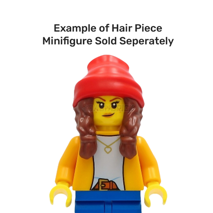 LEGO Minifigure Part - Hair Combo, Beanie, 2 Braids, Dark Blue/Dark Orange [52686pb06] 6443405