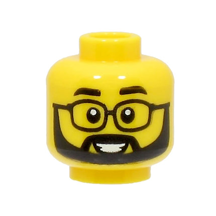 LEGO Minifigure Part - Head, Black Eyebrows, Glasses, Full Beard, Smile [3626pb3228] 6419092