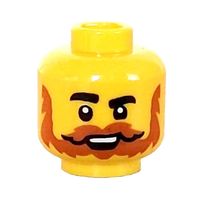 LEGO Minifigure Part - Head, Dark Orange Beard, Open Mouth with Top Teeth [3626pb3393] 28621pb0074 6434805