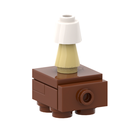 LEGO "Minifigure Bedtime" - Single Wood-frame Bed, Bedside Table [MiniMOC]