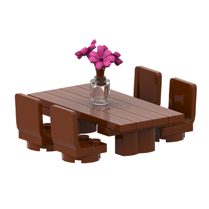 LEGO "Outdoor Patio Set" - Tables, 4 Chairs, Flowers [MiniMOC]