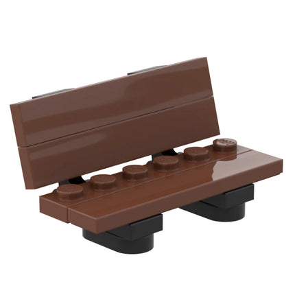 LEGO "Park Bench Seat" - Garden Chair, Reddish Brown [MiniMOC]