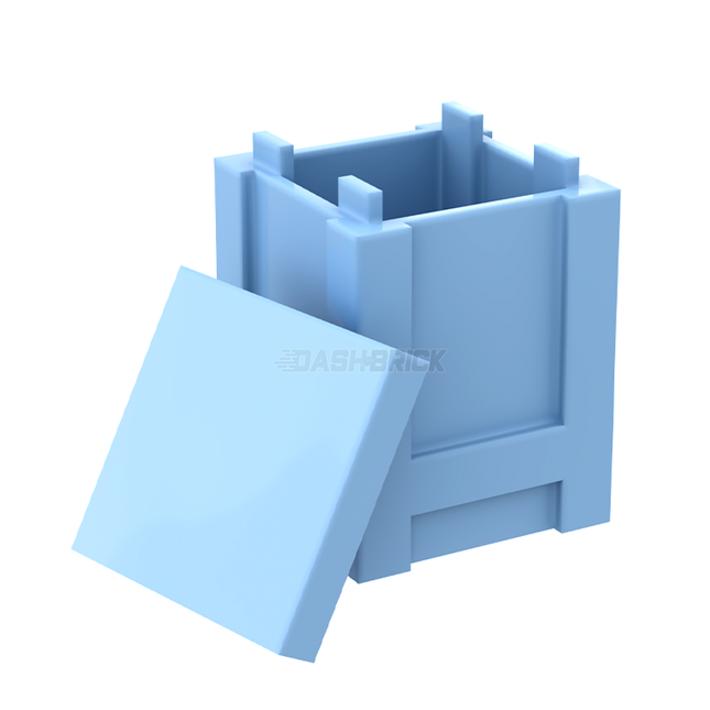 LEGO Container, Box 2 x 2 x 2 - Top Opening, Lid, Bright Light Blue [61780]