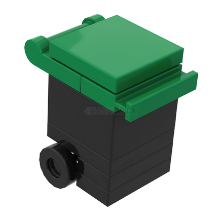 LEGO "Wheelie bin" - Green, Rubbish/Garbage Bin [MiniMOC]