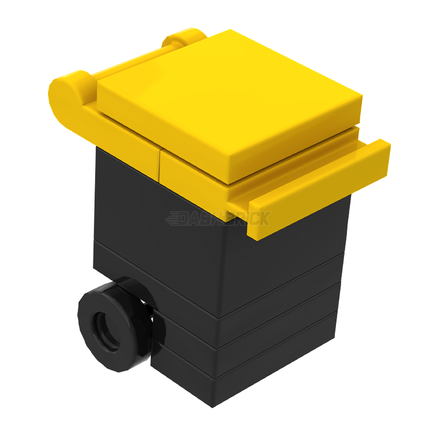 LEGO "Wheelie bin" - Yellow, Rubbish/Garbage Bin [MiniMOC]