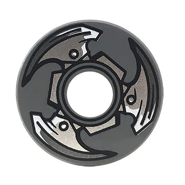 LEGO Minifigure Accessory - Tile, Propeller with 3 Silver Blades (Round 2 x 2) [15535pb02] 6137146