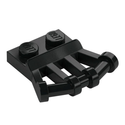LEGO Plate, Modified 1 x 2 with Angled Bar Handles on Side, Black [92692] 4604304