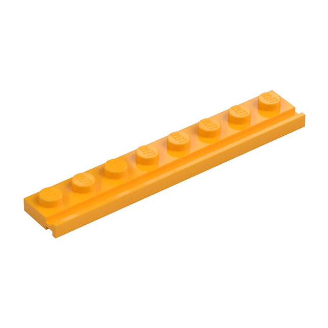 LEGO Plate, Modified 1 x 8 with Door Rail, Bright Light Orange [4510] 6253656