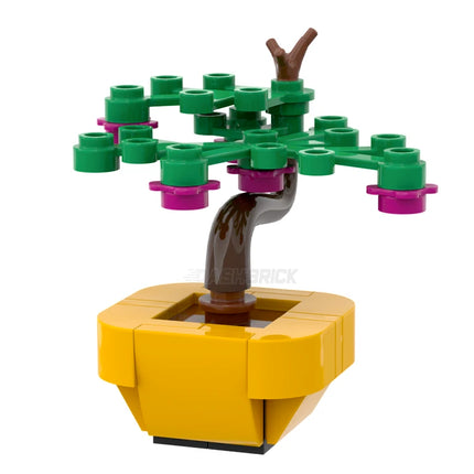 LEGO "Brickanicals #2" Bonsai Tree in Bright Light Orange Pot [MiniMOC]
