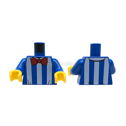 LEGO Minifigure Part - Torso Blue/White Stripes, Red Bow Tie [973pb3536c01]