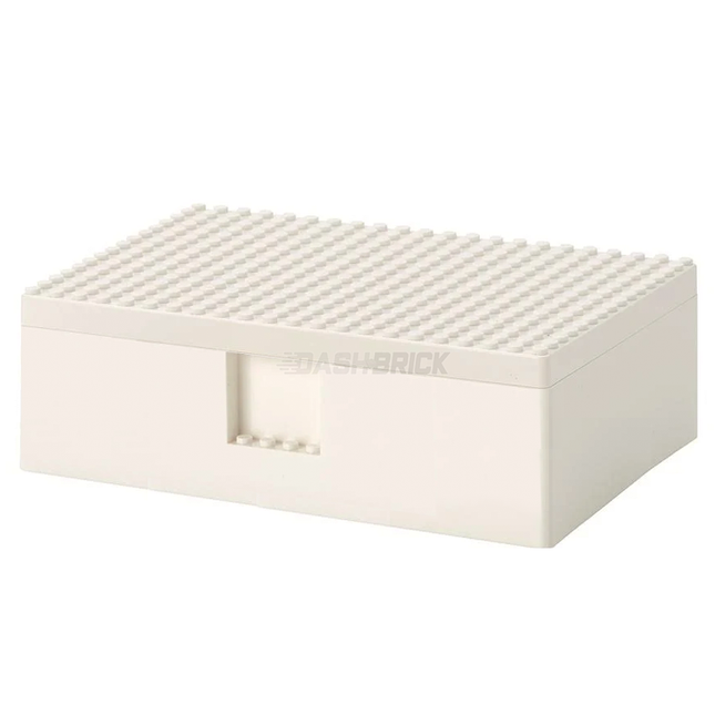 LEGO Storage Box 16 x 22, Studs on Lip and Box Ledge, White [35017c01]