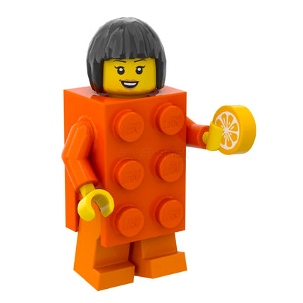 LEGO Minifigure - Reddish Orange Brick Costume Girl [DASHBRICK EXCLUSIVE] Limited Release