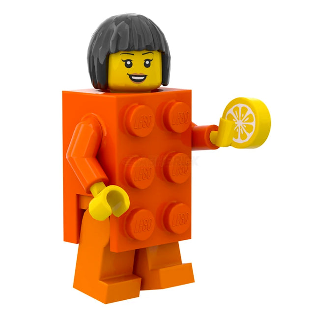 LEGO Minifigure - Reddish Orange Brick Costume Girl [DASHBRICK EXCLUSIVE] Limited Release