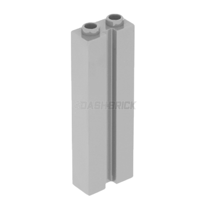 LEGO Brick, Modified 1 x 2 x 5 with Groove, Light Grey [88393]