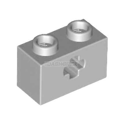 LEGO Technic, Brick 1 x 2 with Axle Hole, Light Grey [32064]
