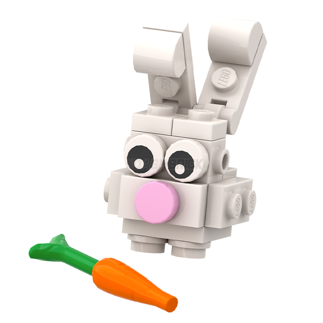 LEGO "Brick Bunny" White, Easter Bunny with Carrot [MiniMOC]