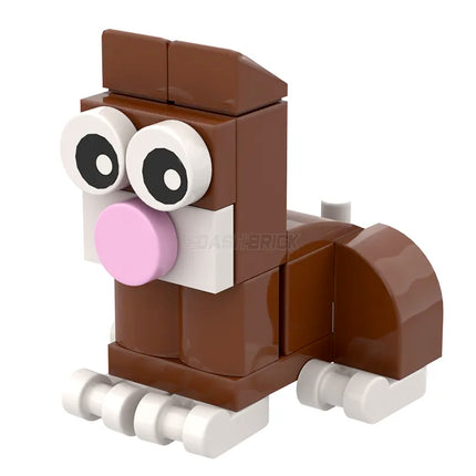 LEGO "Brick Kitty - Mocha" Brown with White Feet [MiniMOC]