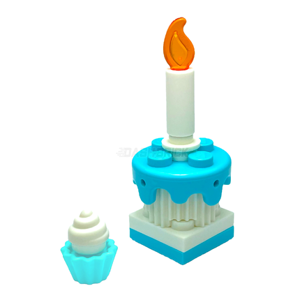 LEGO "Happy Birthday Cake" - Cupcake, Candle [MiniMOC]