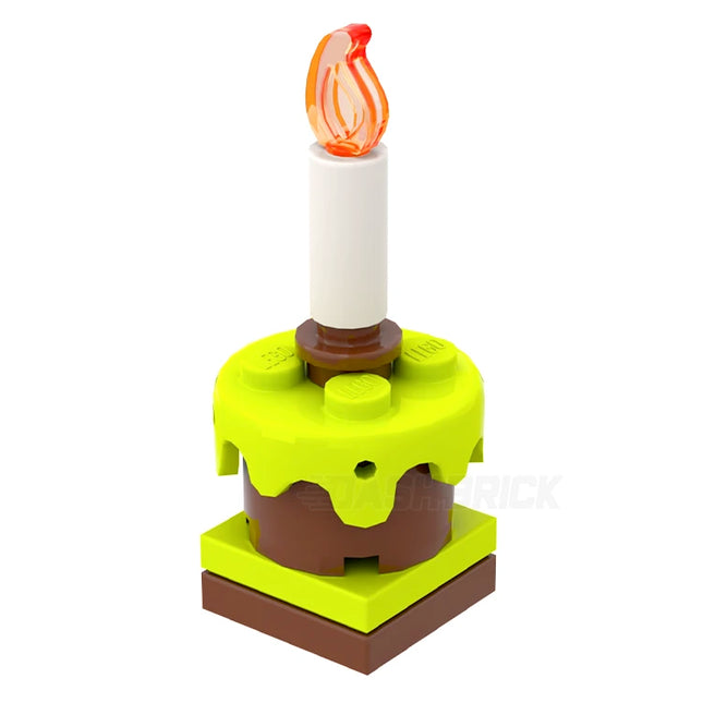LEGO "Chocolate + Lime Birthday Cake" - Candle, Layered Cake [MiniMOC]