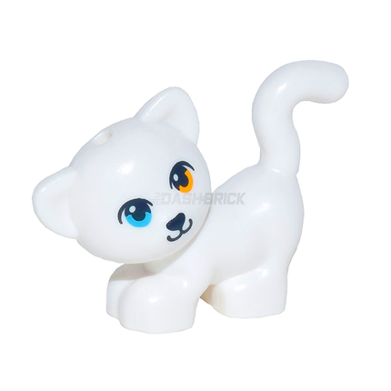 LEGO Minifigure Animal - Cat, Kitten, Blue/Orange Eyes, White [93089pb04]