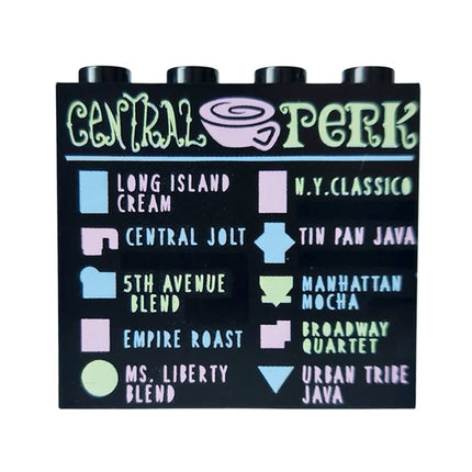 LEGO Panel 1 x 4 x 3, 'Central Perk', Coffee Menu Order Sign [60581pb127] 6286146
