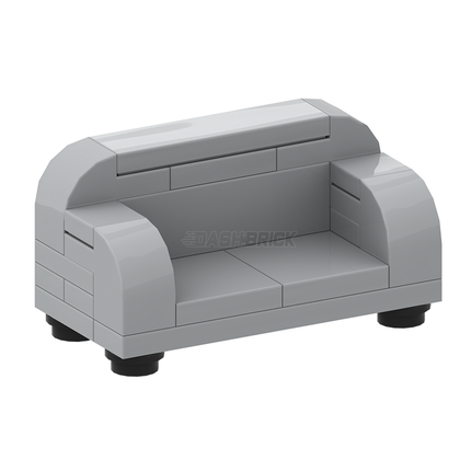 LEGO "Comfortable Lounge Chair" - Medium Armchair, Light Grey [MiniMOC]