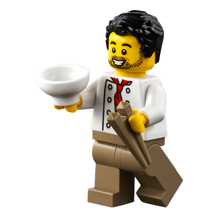 LEGO Minifigure - Baker/Chef - White Torso/8 Buttons, Black Hair [CITY]