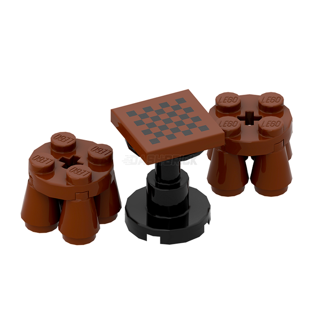LEGO "Chess Table" - Table, 2 Stools, Checkers/Chess [MiniMOC]