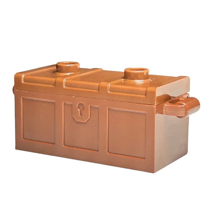 LEGO Minifigure Accessory - Container, Treasure Chest, Slots in Back, Flat Lid, Medium Nougat (4738a/80835) [4738ac03]