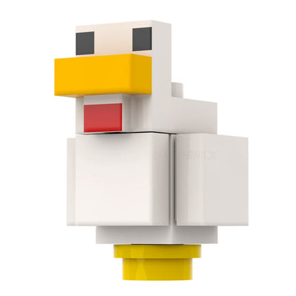 LEGO Minifigure - Chicken, Micro, Brick-built, White (2018) [MINECRAFT]