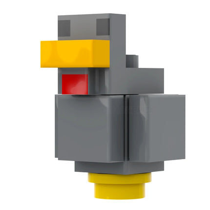 LEGO Minifigure - Chicken, Micro, Brick-built, Dark Grey (2018) [MINECRAFT]